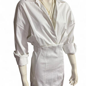 NWT White Zara long sleeve shirt dress